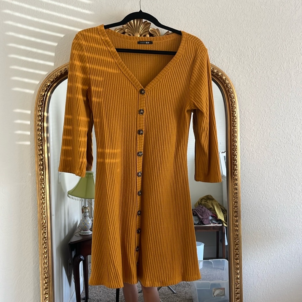 Mustard Knitted Dress